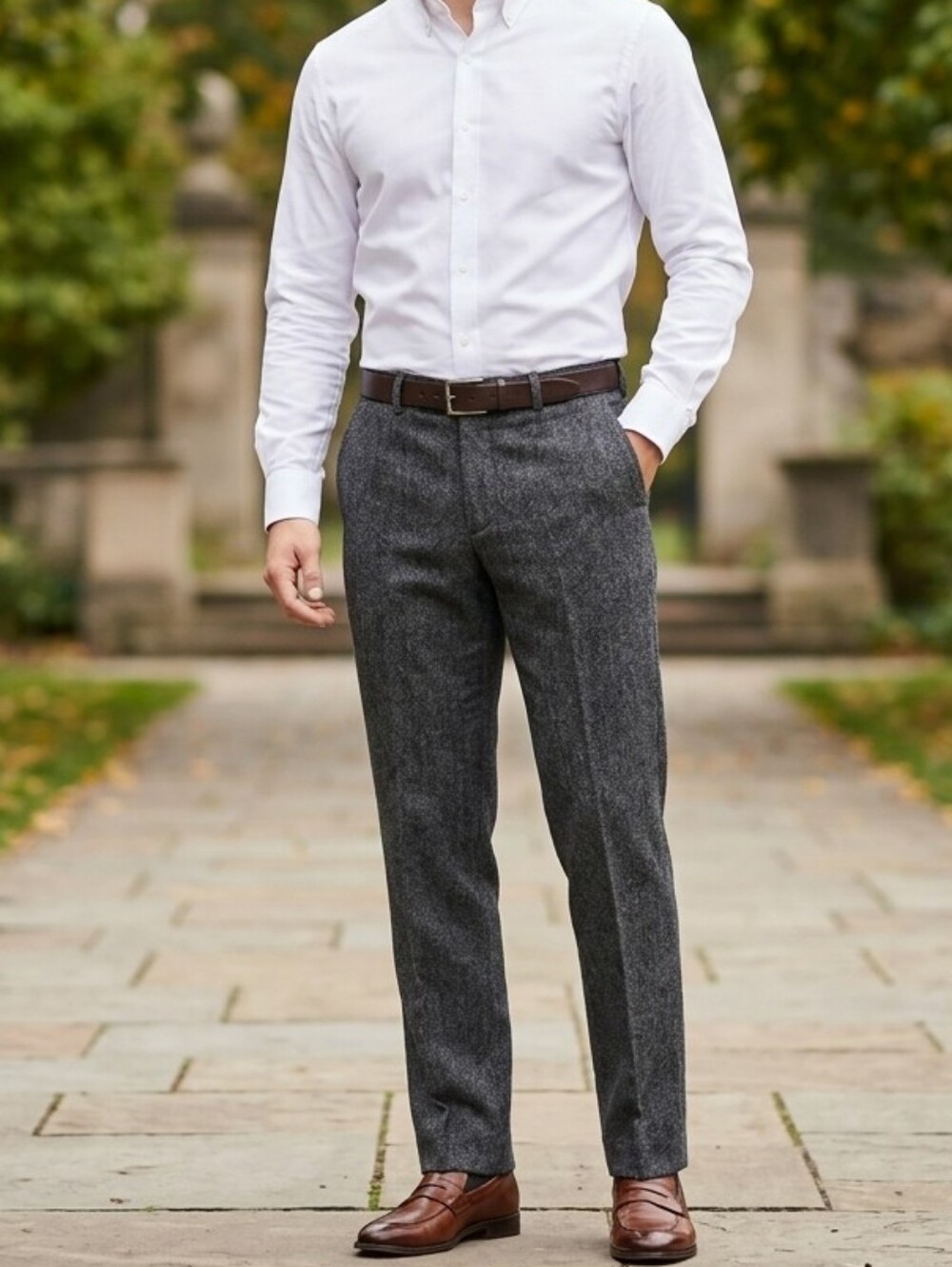 J.Crew Ludlow Grey Wool Mens Dress Pants Size 34x32 Business Casual Office